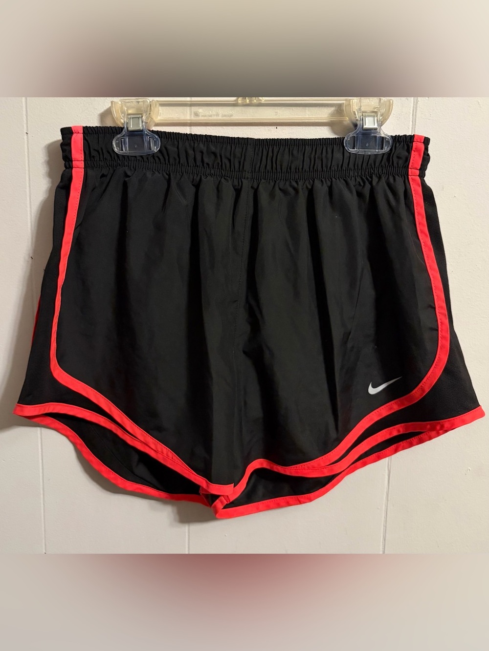 Nike Women’s Black Athletic Shorts with Bright Pink Trim tiny white speck